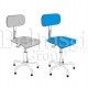 SP-G chair (blue or grey) with plastic seat, height control and gas shock absorber.