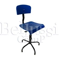 Chair with plastic adjustable seat and regulation of height